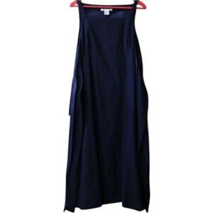 Susan Lazer Navy Blue 100% Wool Vintage Pinafore Dress 12